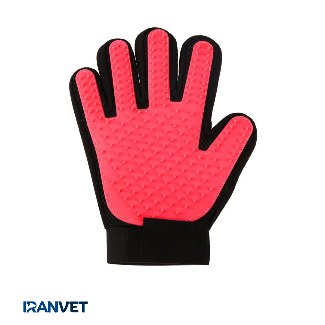 دستکش ماساژ و مو جمع کن مخصوص سگ و گربه وارداتی