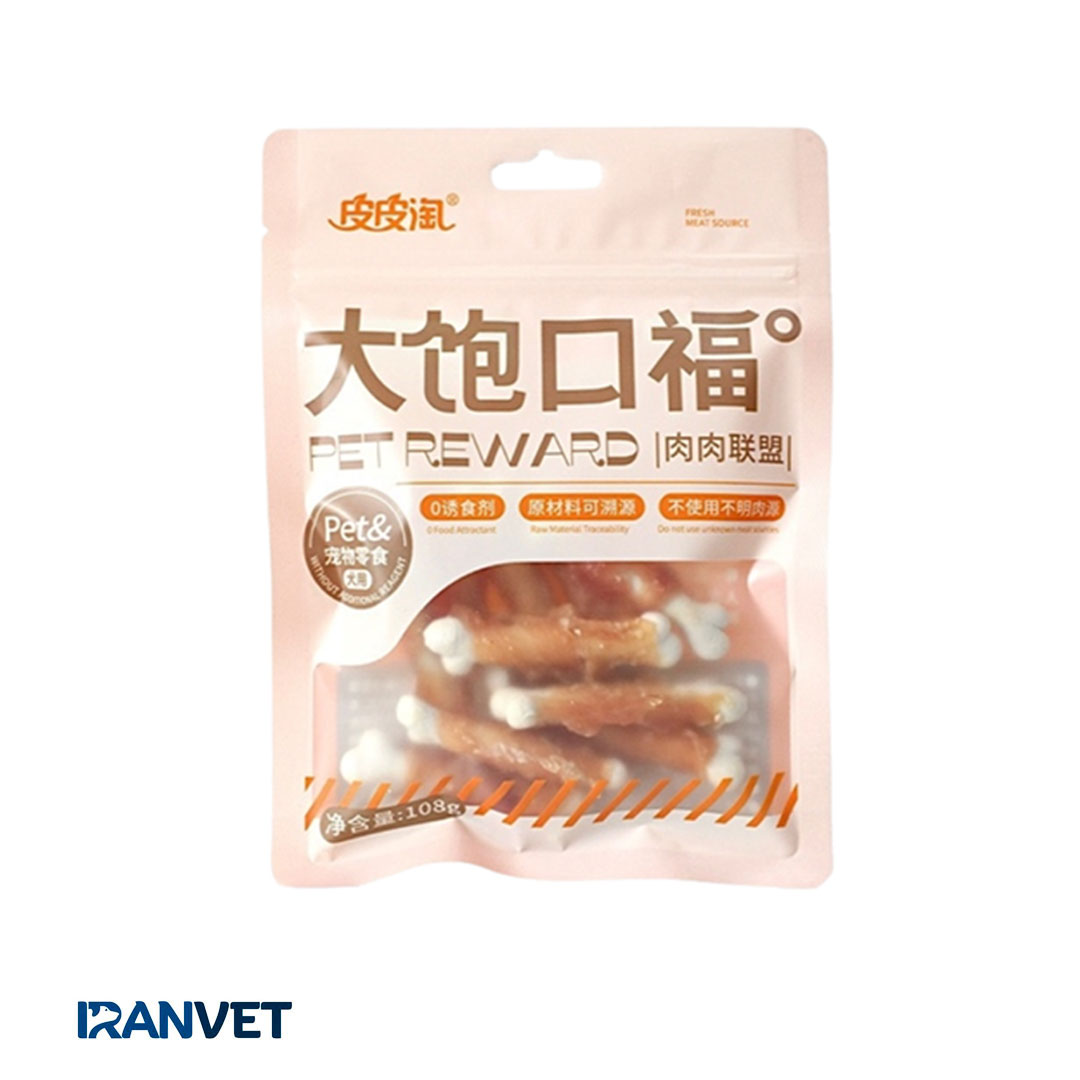 تشویقی سگ تائوتائو کلسیم با دورپیچ گوشت ۱۰۸ گرمی