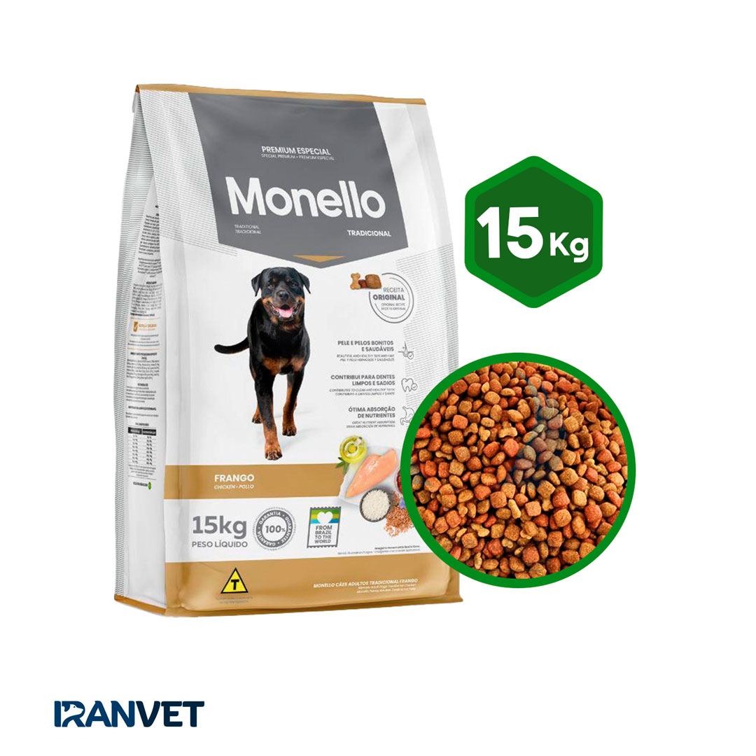 غذا خشک سگ بالغ تردیشنال مونلو - طعم مرغ و برنج Monello Traditional - وزن 15 کیلوگرم