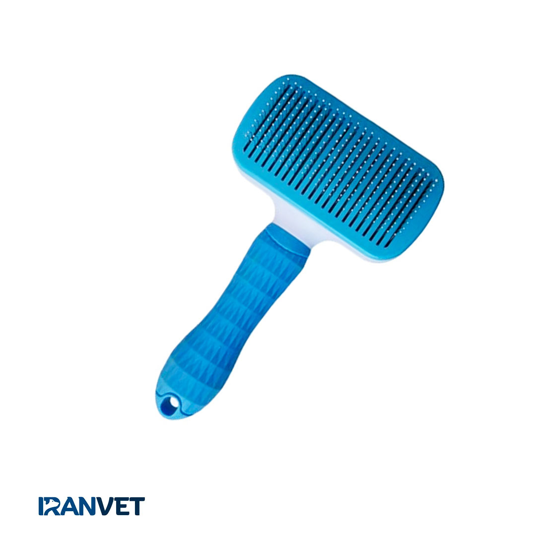 برس چهارگوش سگ و گربه کلین با دکمه تخلیه مو