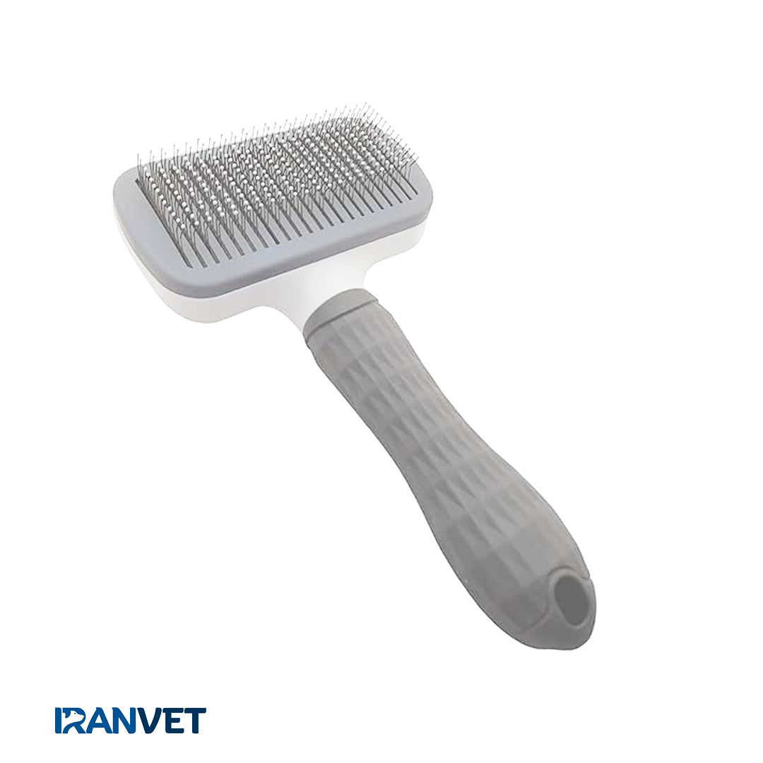 برس مستطیلی سگ و گربه کلین با دکمه تخلیه مو